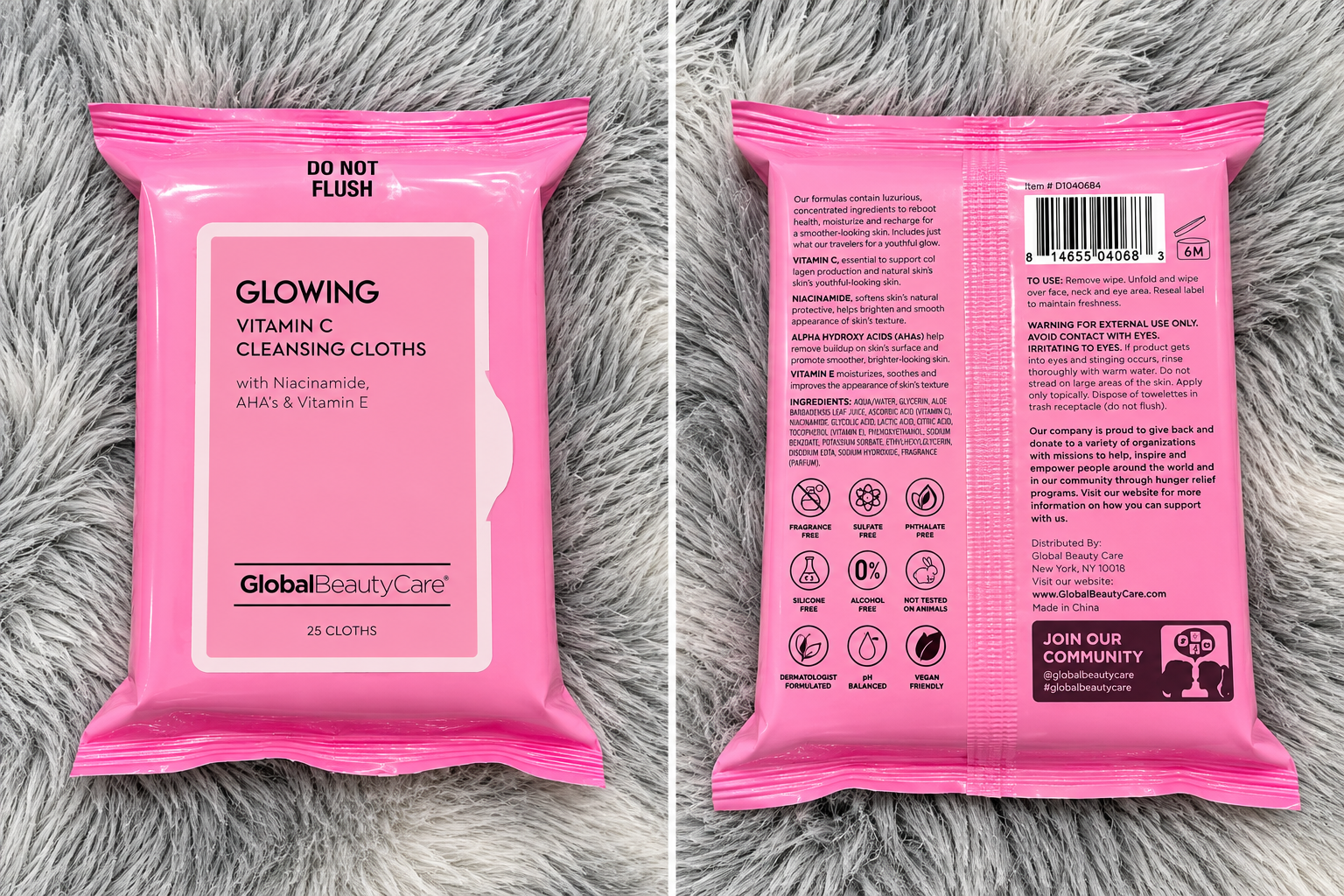 Toallitas Faciales Glowing Vitamina C Global Beauty Care