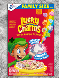 Cereal Lucky Charms Jumbo Unicorns Family Size Edición Limitada 527 g