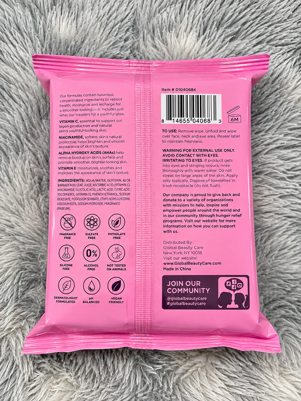 Toallitas Faciales Glowing Vitamina C Global Beauty Care
