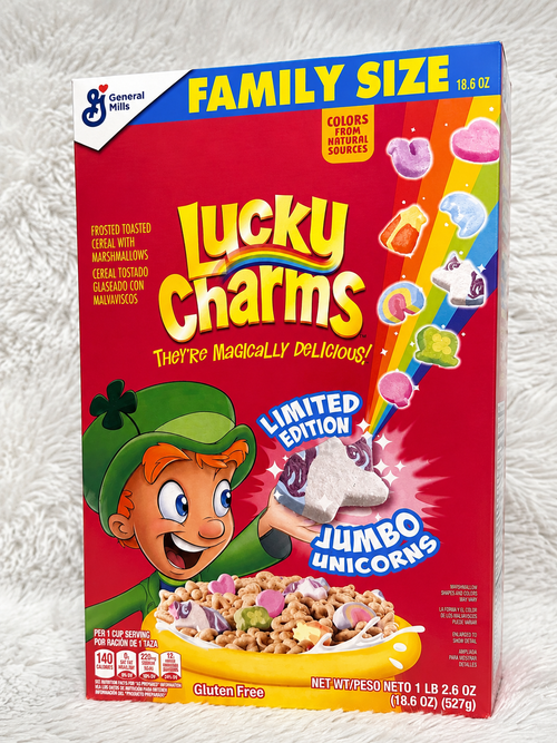 Cereal Lucky Charms Jumbo Unicorns Family Size Edición Limitada 527 g