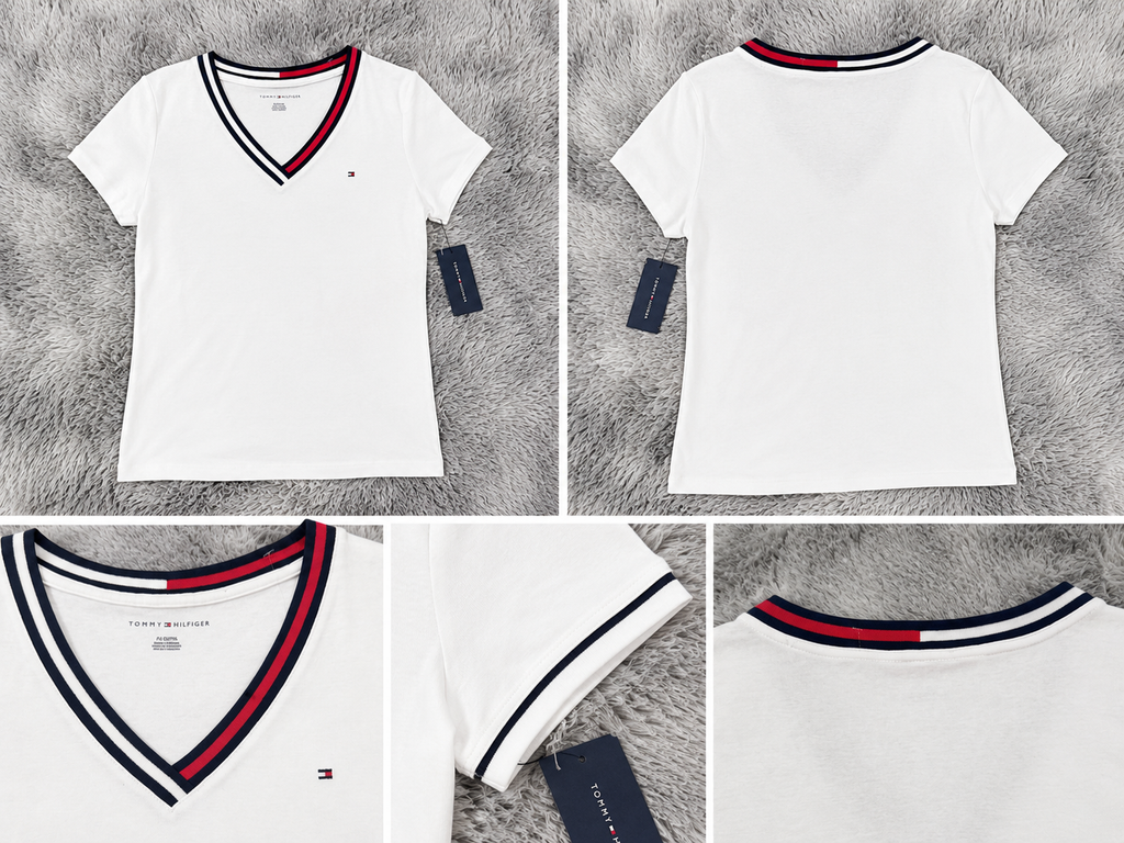 Playera Tommy Hilfiger  Mujer  Blanca Talla L