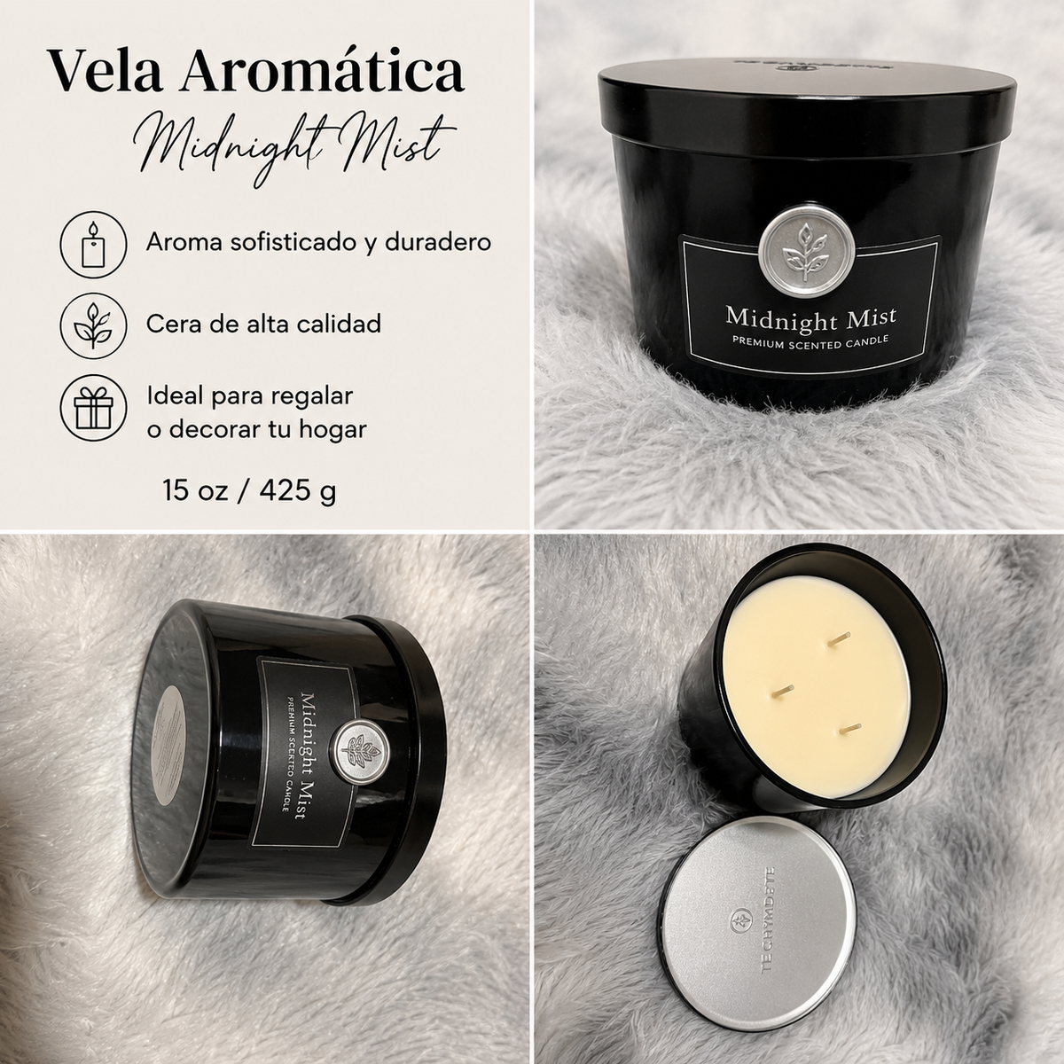 Vela Aromática Midnight Mist – 15 oz / 425 g